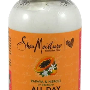 Shea Moisture Papaya & Neroli All Day Frizz Control Shampoo is a gentle, sulfate-free cleanser designed to tame unruly frizz and hydrate dry hair. Infused with natural ingredients like papaya, neroli, elderflower, and fair trade shea butter, this shampoo provides long-lasting frizz control while leaving hair feeling soft and manageable. Key Benefits: Reduces Frizz: Helps tame unruly frizz and flyaways for a smoother, more polished appearance. Hydrates Hair: Deeply moisturizes dry hair, preventing breakage and split ends. Gently Cleanses: Cleans hair without stripping it of natural oils, maintaining its health and balance. Natural Ingredients: Formulated with natural, organic ingredients, providing gentle care for your hair. Suitable for All Hair Types: Can be used on wavy, curly, and coily hair types to achieve frizz-free results.