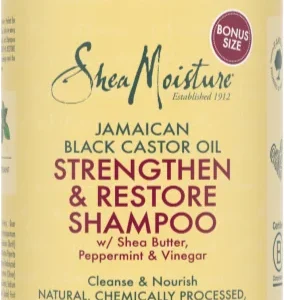 Shea Moisture Jamaican Black Castor Oil Shampoo is a haircare product that nourishes and strengthens damaged hair. This sulfate-free formula is enriched with Jamaican Black Castor Oil, which is known for promoting hair growth and reducing breakage. The shampoo gently cleanses the scalp and hair, removing buildup while providing essential moisture. Key benefits include: Strengthens hair: Reduces breakage and shedding for healthier, thicker hair. Promotes growth: Nourishes the scalp and stimulates hair follicles for increased growth. Moisturizes: Hydrates dry, damaged hair, leaving it soft and manageable. Removes buildup: Cleanses the scalp and hair of product residue and impurities.   Natural ingredients: Formulated with gentle, plant-based ingredients.